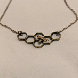Unique and Adorable Bee and Honeycomb necklace